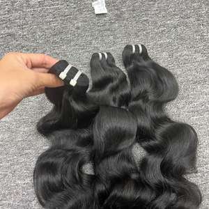 Vente en gros d'extensions de cheveux bruts cambodgiens vierges 100% de haute qualité, cheveux humains droits à double trame pour toutes les couleurs de teinture 100% - Product Image 2