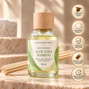 Diffusore di Aromi OEM all'Aloe Vera e Bambù 50ml |   Fragranza Fresca alle Erbe per la Casa |   Produttore di Marchi Privati Spagna - Product Image 1