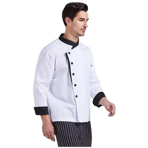 Uniforme de Chef de manga larga de alta calidad, chaquetas de Chef ejecutivo, uniforme de cocina de Chef corto, uniforme de restaurante, camisa con logotipo - Product Image 2