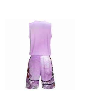 ชุดบาสเก็ตบอลสำหรับผู้ใหญ่ชุดเล่นกีฬาแขนกุดแห้งเร็วระบายอากาศได้ดีพิมพ์ลายถ่ายโอนความร้อน - Product Image 3