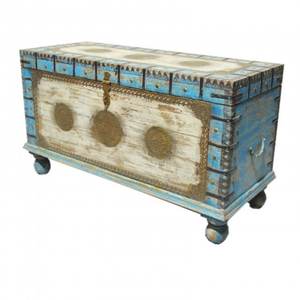 Solid Mango Wooden <b>Storage</b> <b>Trunk</b> Center Table Coffee Table for Living Room Bedroom Hall & Home Distress Finish - Product Image 3