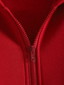 Sweat-shirt à capuche uni doublé avec fermeture éclair et cordon de serrage OEM personnalisé de haute qualité grande taille - Product Image 6