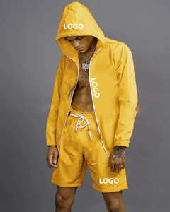 Sets 100% Cotton Plus Size <b>Men's</b> Tshirt With Matching Shorts Custom Logo Nylon Shorts for <b>Men</b> - Product Image 4