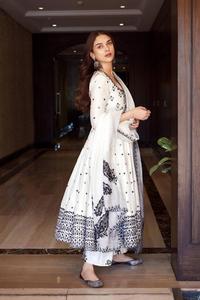 Presenting New Designer Embroidered <b>White</b> Anarkali Gown Good Quality Embroidered Georgette Anarkali Fully Embroidery Dress - Product Image 3