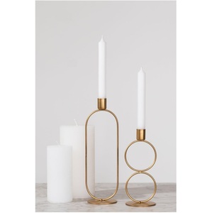 Juego de portavelas de Metal y aluminio, Set de 3 portavelas decorativas con estilo, en 3 tamaños, venta al por mayor, nuevo diseño dorado, 2023 - Product Image 4