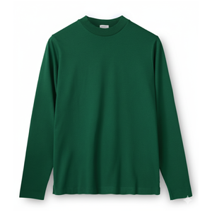 Camiseta de Manga Larga con Cuello Alto para Hombre en Algodón Suave Premium, Color Sólido Minimalista, Top Básico, Impresión de Logotipo Personalizado, Camiseta al por Mayor - Product Image 5