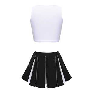 ชุดเชียร์ลีดเดอร์ราคาโรงงาน ปรับแต่งได้ แบรนด์ตามสั่ง พิมพ์ลายด้วยความร้อน ผ้าโพลีเอสเตอร์ 100% ยืดหยุ่น - Product Image 5