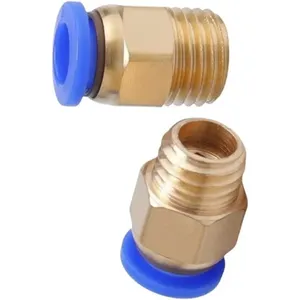 Conector Neumático Métrico Recto de Latón y Plástico con Conexión Roscada para Aplicaciones de Gas en Maquinaria - Product Image 3