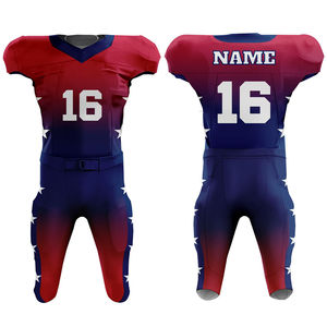 Nouveau gros qualité sublimé personnalisé respirant football américain uniformes chemises pantalons maillots d'équipe personnalisés courts - Product Image 1