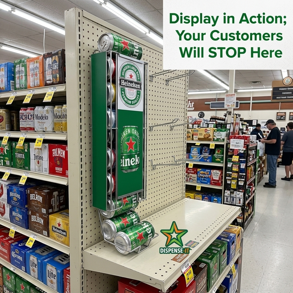Apache Custom Metal Wire Can Display Racks Wall Mounted Gravity Roll Merchandiser Knock Down Hook Stand for Convenience Store