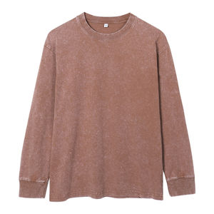 Pull-over surdimensionné 100% coton 240gsm pour hommes, T-shirt vintage à manches longues sérigraphie, sweat-shirt grande taille personnalisé - Product Image 6