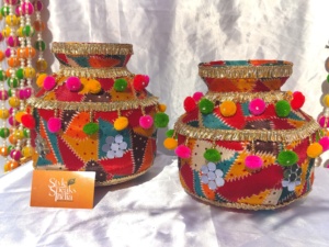Set Phulkari Jaggo con Danda, Chaj e Binnus - Essenziali per Matrimoni Punjabi Sikh, Sangeet, Maiyan, Haldi, Feste Femminili e <span class=keywords><strong>Bhangra</strong></span> - Product Image 5