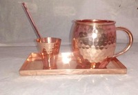 Tasses à café en cuivre pur en gros, design classique, compatibles lave-vaisselle, personnalisables, fabricant indien, mariages - Weddings-World Craft Impex