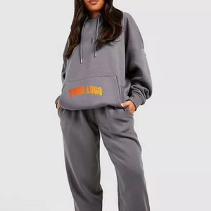 Ensemble sweatshirt élégant avec fermeture éclair sur le devant pour femmes et pantalon de jogging effilé pour vêtements de sport modernes et tenues quotidiennes décontractées - Product Image 2