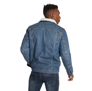 Veste en jean décontractée pour homme, style hip-hop, nouvelle tendance printemps-automne, respirante, manches longues, style fourrure - Product Image 3