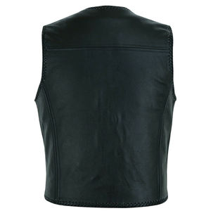 Chaleco de Cuero con Superficie Lisa, Estilo Relajado, con Logotipo Personalizado, para Combinar en Capas, Estilo Urbano y Atuendos Casuales Diarios - Product Image 3