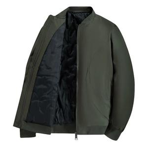 Veste matelassée à col mandarin pour hommes coupe-vent à capuche hiver toile mélange tissu fermeture éclair avant taille personnalisée - Product Image 2