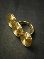 Bague ajustable en laiton plaqué or vintage avec design en spirale, bijoux faits à la main en Inde, modernes, pour femmes et unisexe