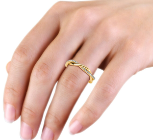 Bague de mariage en diamant cultivé en laboratoire plaqué or 10 carats bague de fiançailles délicate et bijoux de fête avec certificat IGI pour cadeau - Product Image 3