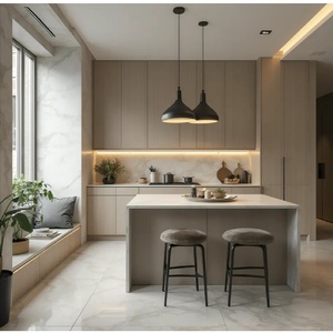 OEM moderno estilo americano Modular multicolor MDF gabinetes de cocina puertas de cocina Panel tablero acrílico superficie laminada cubierta - Product Image 6