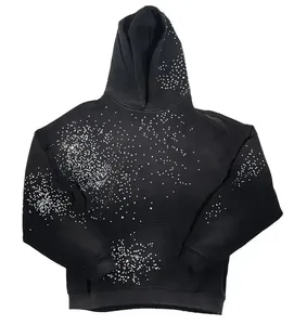 Sudadera con Capucha 100% Algodón Grueso para Hombre, Diseño Personalizado con Pedrería, Fabricante de Sudaderas con Capucha OEM - Product Image 5