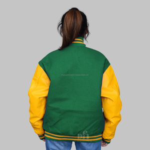 Varsity chaquetas lana cuero OEM venta al por mayor de calidad superior lana cuero Varsity chaqueta bordada Letterman chaqueta personalizada - Product Image 5