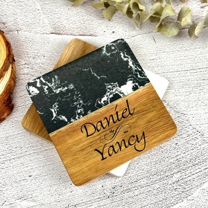 Lot de 4 sous-verres en résine de couleur personnalisée pour pendaison de crémaillère et idées cadeaux - Product Image 6