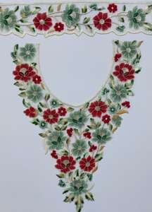 Apliques florales 3D elegantes hechos a mano en la India bordados en cuello de tul suave para accesorios de ropa parches Premium - Product Image 2