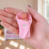 Poupées Reborn Aurora Mini de Babeside, 3 pouces, entièrement en silicone, poupées Reborn endormies, nouveau-né fille