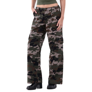 Estilo callejero camuflaje multi bolsillos vintage hip hop traje de moda Pantalones de mujer holgados pantalones de mezclilla de gran tamaño pierna ancha recta - Product Image 4