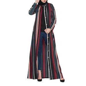 Abaya islamique en polyester respirant pour femmes musulmanes, modeste, longueur cheville, manches longues, anti-froissement, extensible dans les quatre sens - Product Image 3