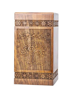 Venta al por mayor de urnas de cremación de madera hechas a mano de estilo americano moderno adulto hombre mujer funerario urnas decorativas - Product Image 4