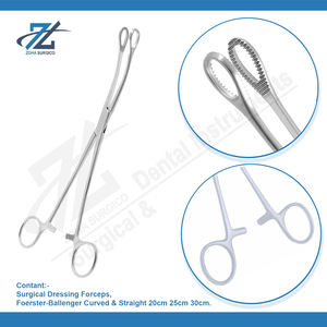 Foerster Basic Forceps Set 25cm High Quality Stainless Steel Manually Operated Straight Serrated Jaws <b>Basis</b> <b>Surgical</b> <b>Instruments</b> - Product Image 3