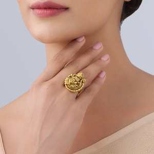 Bague tendance bohème en argent avec motif religieux chrétien géométrique incrusté, idéale pour un cadeau, en alliage de cuivre et laiton 161461 - Product Image 2