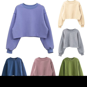 Sudaderas con Capucha Cortas de Punto Estampadas para Mujer, con Logotipo Frontal, Fabricante Personalizado, Ropa Urbana - Product Image 1