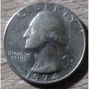 1974 piccolo quarto di P con artiglio dell'aquila sinistra metà senza bordo sui raccoglitori di valuta della categoria di prodotto inversa - Product Image 2
