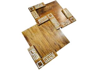 Bandeja Acrílica de Madera Hecha a Mano con Incrustaciones de Perlas Elegante Bandeja Decorativa para Caramelos de Chocolate Toffee Dulces Eid Ramadan - Product Image 3