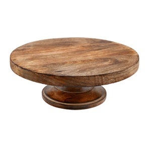 Articles de fête les plus tendances pour mariages et célébrations : Présentoir à gâteau en bois finition noyer pour Noël et mariages - Product Image 1