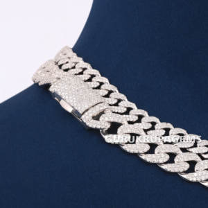 Testeur de passe VVS Lab diamant argent 925 collier chaîne Hip Hop glacé bijoux Miami cubain lien chaîne ensemble - Product Image 2