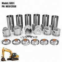 Kit de chemises de cylindre ME012858 6D31, ensemble de chemises de cylindre, piston et segments de piston pour kit de révision et de reconstruction de moteur d'excavatrice, pièces de rechange