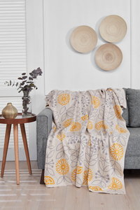 OEM Knitted Organic Jacquard <b>Throw</b> Blanket Manufacturer Custom Organic Cotton TV <b>Throw</b> Striped Solid Floral Geometric Four - Product Image 5