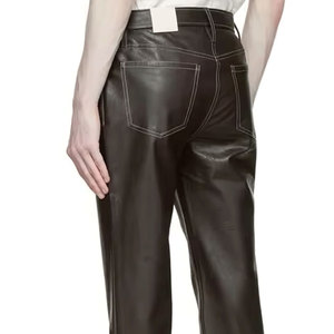 กางเกงหนังผู้ชายแบบลำลองสีทึบ - Product Image 6