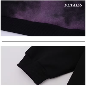 Vente en gros de pulls à capuche vintage pour hommes, sweatshirts à col rond teintés avec logo personnalisé, design avec lettres, manches longues 100% coton - Product Image 5