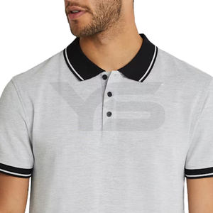 เสื้อโปโลกอล์ฟของผู้ชายเสื้อ100% ผ้าสแปนเด็กซ์/ ผ้าฝ้ายสีพื้นเสื้อ100% เสื้อยืดสไตล์ลำลองโลโก้แบบกำหนดเอง - Product Image 4