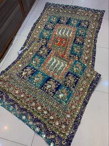 Venta caliente indio hecho a mano Kutchi bordado chales de mujer hoja y patrones florales 100% poliéster bufandas largas ropa de fiesta - Product Image 3