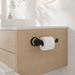 Porte-papier toilette noir mat avec support mural robuste, distributeur de papier toilette pour salle de bain - Product Image 3