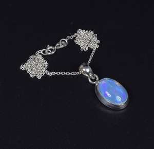 Ethiopian <b>Opal</b> <b>Pendant</b> Sterling Silver Gemstone <b>Necklace</b> October Birthstone High Quality Jewelry for Children's & Women's Gift - Product Image 5