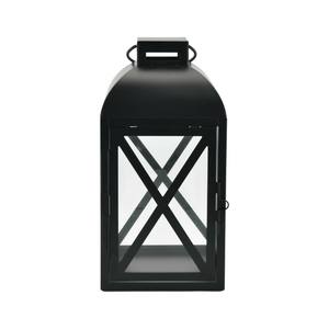 Elegant Design <b>Black</b> Metal Indoor/Outdoor Decorative Pillar <b>Candle</b> Holder <b>Lantern</b> Sturdy Construction Versatile Home Decor - Product Image 5