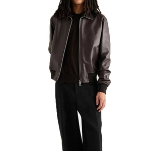 Vente en gros de longue veste en cuir monochrome vintage col montant enduit d'hiver imperméable fabricant d'extérieur mince - Product Image 1