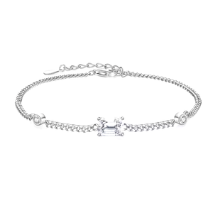 Bracelet ajustable en moissanite taille émeraude 1 carat pour femme - Product Image 1